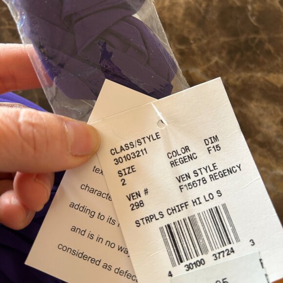 NWT royal purple prom/ party dress never worn; high low hem - Picture 5 of 5